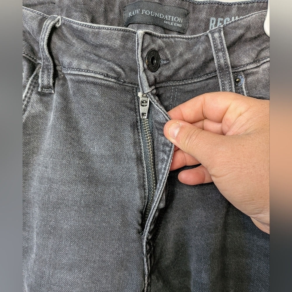 RAW Foundation Mile End Jeans Pants For Men Size 31 Gray Black Stretch Regular - Picture 5 of 12